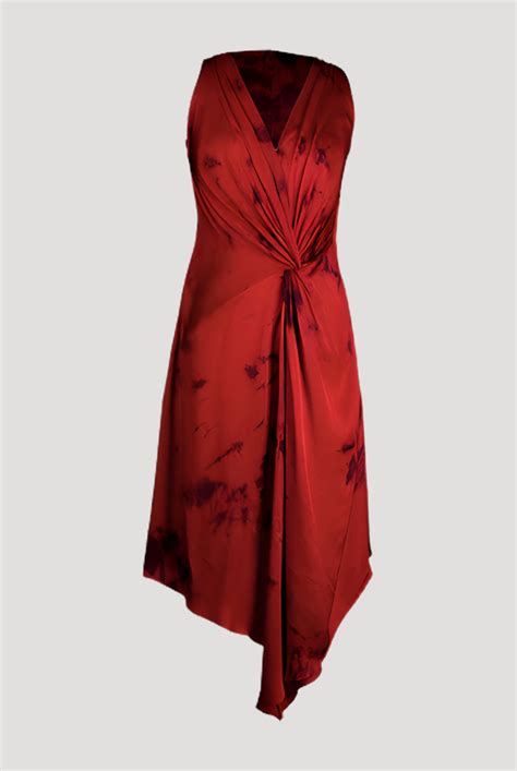 Berry Kiss Dress: Boho Tie-Dye Dress in Red & Black | Aroka