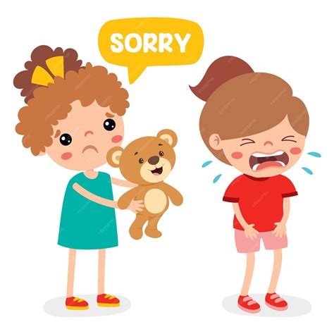 Premium Vector | Cartoon Little Kid Saying Sorry