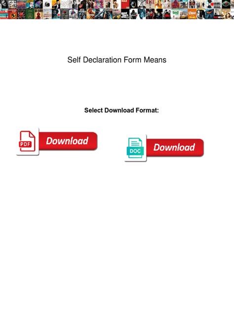 Fillable Online Self Declaration Form Means. Self Declaration Form ...