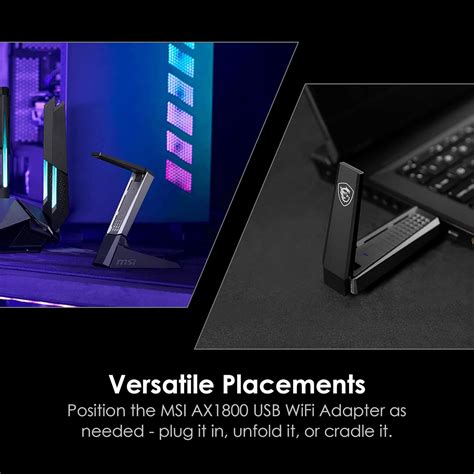 Buy MSI AX1800 WiFi USB Adapter, WiFi 6, MU-MIMO, 802.11ax Dual-Band ...