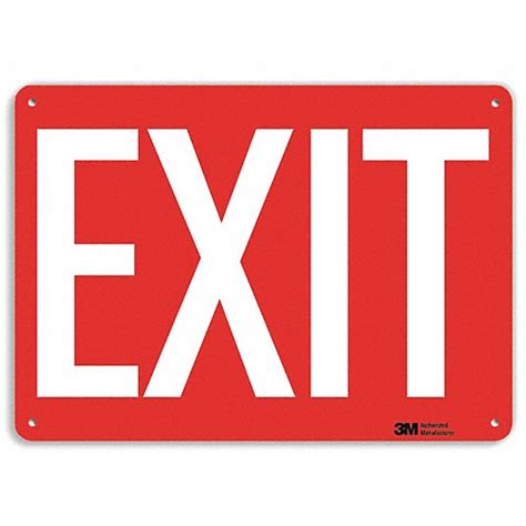 Aluminum, Mounting Holes Sign Mounting, Exit Sign - 24WT82|U1-1016-RA ...