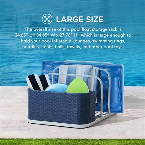 Sunjoy Navy Aluminum Pool Toy Storage A804001601 at Lowes.com