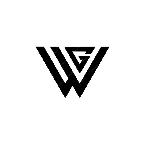A black and white wg logo | Premium Vector