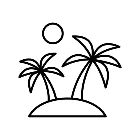 beach palm outline icon 13091198 Vector Art at Vecteezy