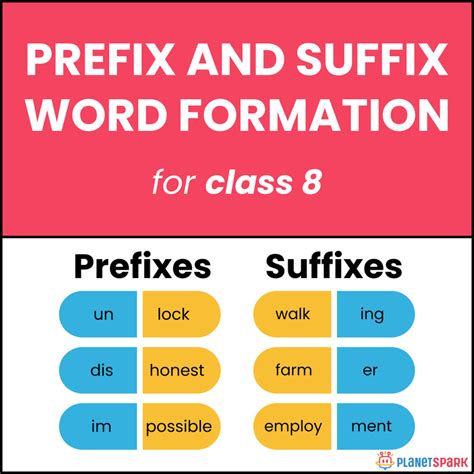 Class 8 Prefix and Suffix Word Builder | PlanetSpark