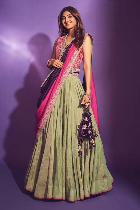 Buy Purple Velvet, Tissue, Silk Organza Cut Work, Sequins, Johri Koti ...