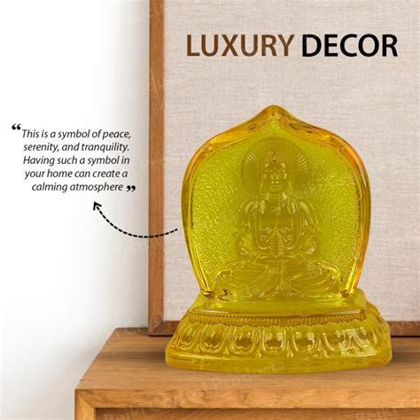 Feng Shui Glass Gautam Buddha Statue Showpiece – Reiki Crystal Products LLP
