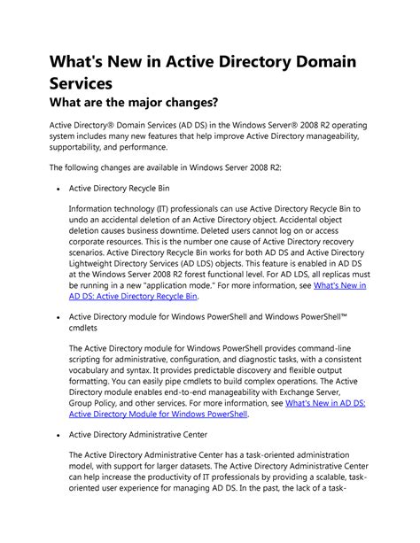 Active directory domain - What's New in Active Directory Domain ...