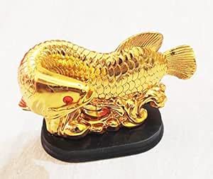 Buy Fengshui Polyresin Arowana Fish Looking Back Showpiece for Career ...