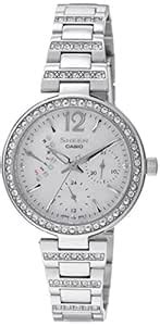 Casio Sheen Analog Silver Dial Women's Watch - SHE-3043D-7AUDR : Amazon ...