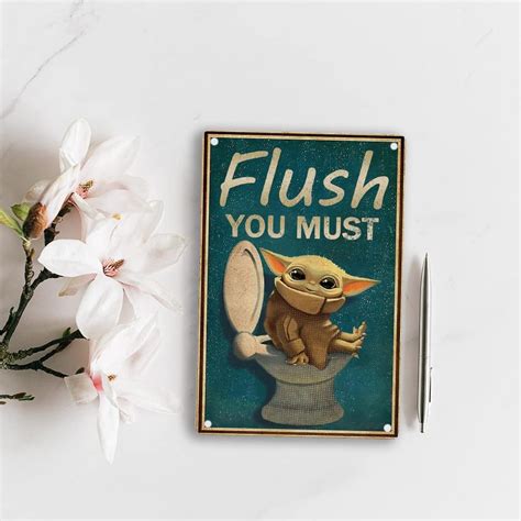 Buy Funny Bathroom Metal Tin Sign Baby Bathroom Wall Decor Flush The ...