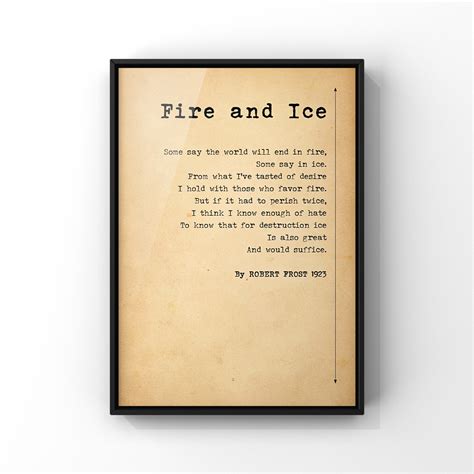 Fire and Ice Poem by Robert Frost Short Poem Robert Frost - Etsy UK
