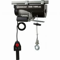 Image result for Strongway Electric Cable Hoist - 550-Lb. Single-Line Capacity/1100-Lb. Double-Line Capacity, 38ft./19ft. Lift