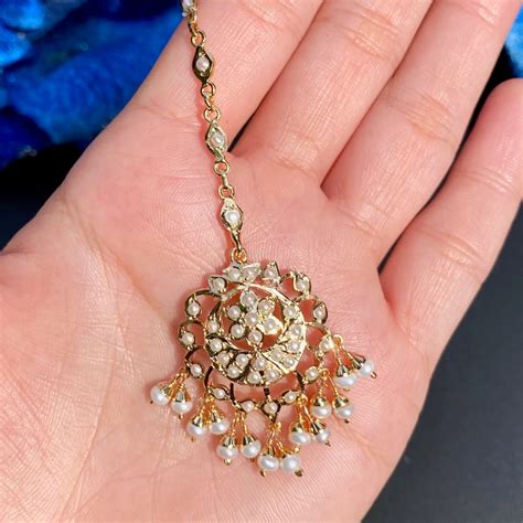 Jadau Jhoomer on Gold Plated Silver | Passa Jhoomer for Bride