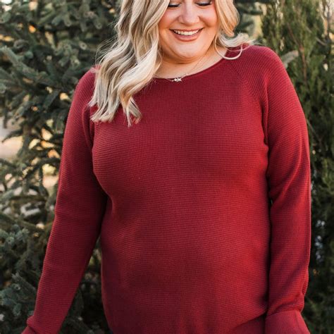 Definitely The Cutest Knit Sweater- Dark Red - The Pulse Boutique