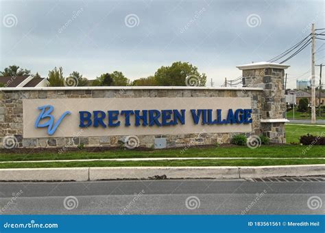 Sign for the Brethren Village Retirement Community Editorial Photo ...