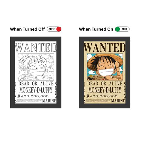 One Piece : Luffy Wanted Poster - Light Painting Bingkai Glow – Nuvue Store