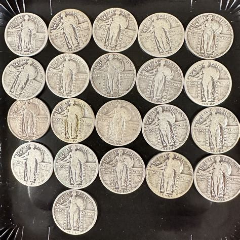 LOT 486 - 21 ASSORTED STANDING LIBERTY QUARTERS