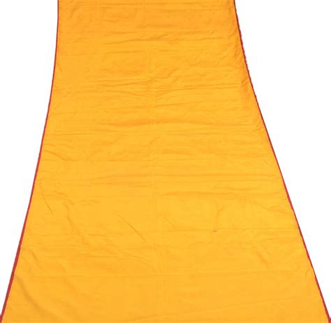 Sushila Vintage Mustard Sari Remnant Scrap Multi Purpose Pure Silk Cra