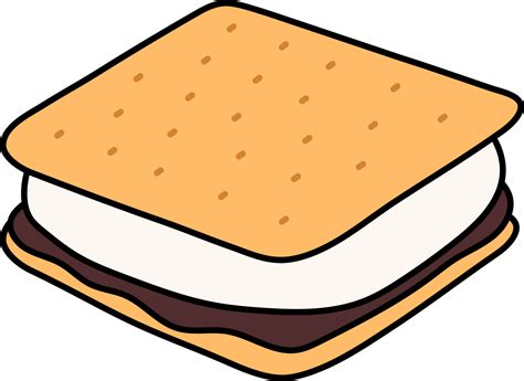 S'Mores Marshmallow Dessert Icon Element illustration colored outline ...