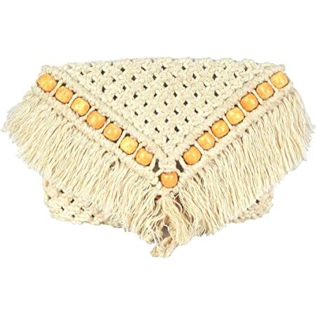 Buy BBAMSO Women's Handmade Macrame Reversible Bags, Off White ...