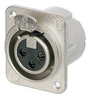 Neutrik XLR 3 Pin Female Chassis DLX Tapped Holes NC3FD-LX-M3,Silver ...