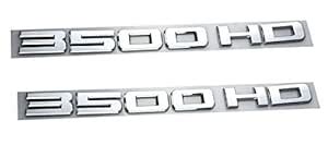 2pcs OEM Chrome 3500HD 3500 HD Nameplates Emblems Badges Replacement ...