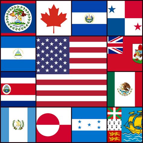North American Flags With Names