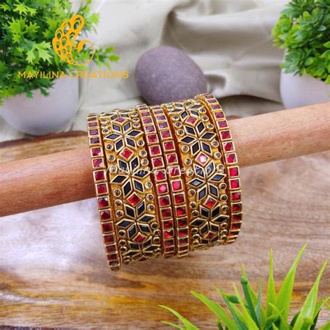 Kundan Bangles – Mayilina Creations