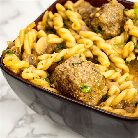Easy Weeknight Beef Stroganoff Meatball Soup Recipe - The Starving Chef