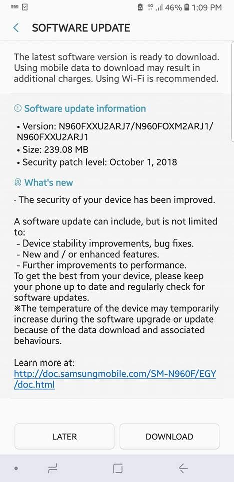 Image result for Galaxy Note 9 Update