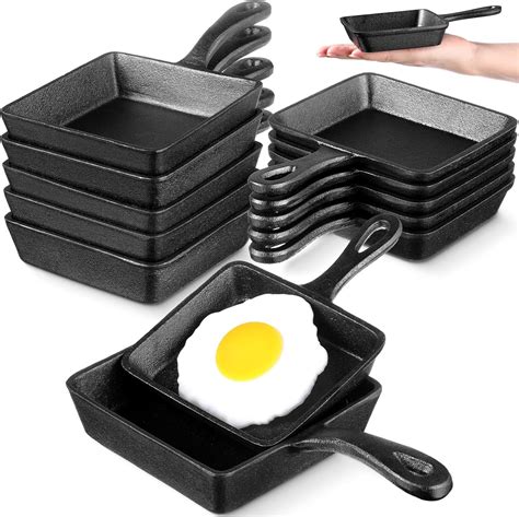 Amazon.com: Tioncy 12 Pcs Mini Cast Iron Skillet 4 and 5 Inch Cast Iron ...