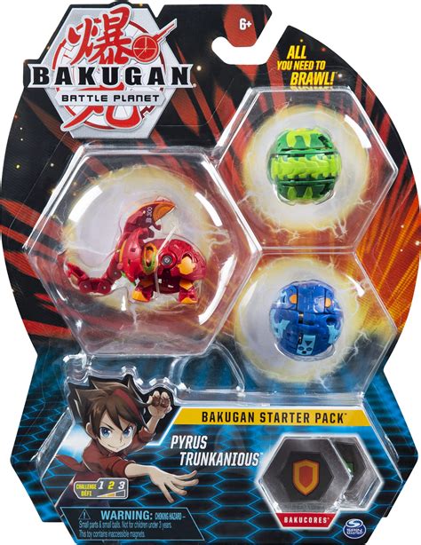Buy Bakugan Starter Pack 3-Pack, Pyrus Trunkaious, Collectible Action ...