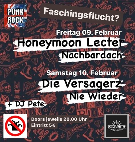 Fr. & Sa. -Faschingsflucht mit HONEYMOON LECTER + NACHBARDACH + DIE ...