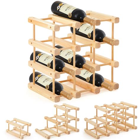 Amazon.com: Juexica Wooden Wine Rack Stackable Modular Wine Storage ...