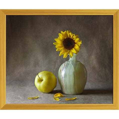 ArtzFolio Still Life With Sunflowers & Apples Canvas Painting Golden ...