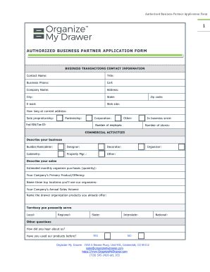Fillable Online Authorized Business Partner Application Form Fax Email ...
