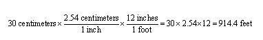 One of Kylie's homework problems is to convert 30 centimeters to feet ...