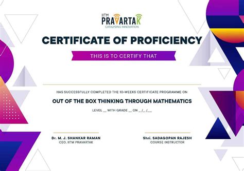 Out of the Box Thinking Through Maths Certification, IIT-M Pravartak ...