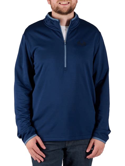 Realtree Men's Fleece Quarter Zip Pullover Sweatshirt in Blue, Sizes S ...