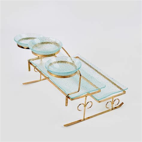 Buy Abaco Barney Glass 3-Tier Serving Platter with Metal Stand from ...