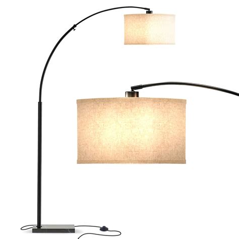 Logan // LED Arc Floor Lamp With Marble Base (Black) - Brightech ...