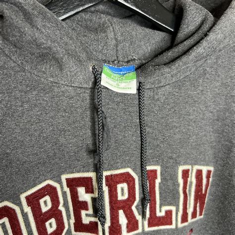 Champion Oberlin Collegiate Hooded Sweatshirt... - Depop