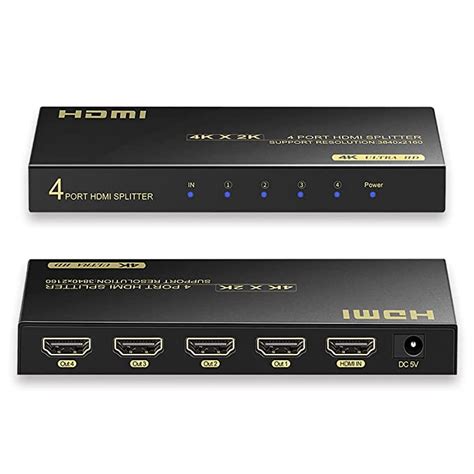 Buy 4K HDMI Splitter 1 in 4 Out, HDMI Splitter 1 Input 4 Output Support ...