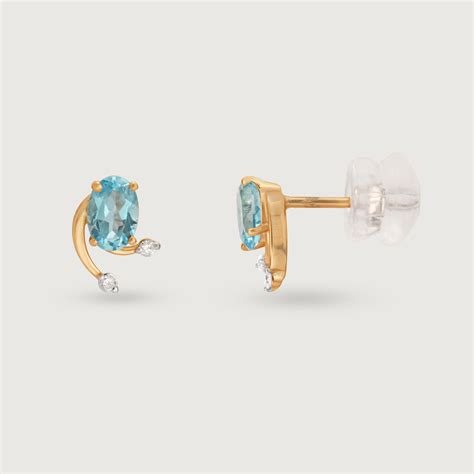 Ethereal Azure 14KT Gold & Blue Topaz Stud Earrings