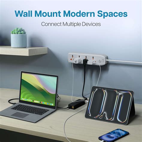 PowerSpan S4 PRO Extension Board with 4 Universal Sockets (White) – Geonix