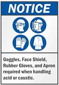 Notice goggles, face shield, rubber gloves, and apron required when ...