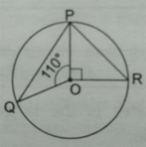 In the given figure, O is the centre of a circle. If angle POR = 90 ...