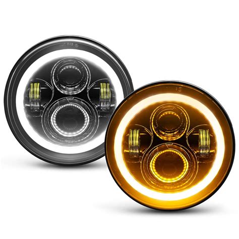 Auxbeam 7 Inch Round Led Headlights for Jeep Wrangler JK JKU TJ Sahara ...