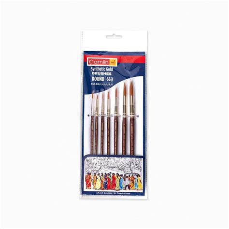 Camel Round Synthetic Paint Brushes Series 66 Set of 7 Brushes ...